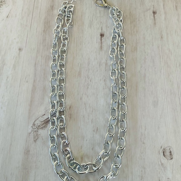 Metal Chain Chunky Gold or Silver - Double Layer Link Chain - Picture 3 of 5